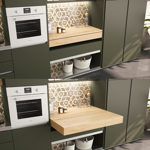 Plà pieghevole + 39 M120 da tavola Champagne vetrini in alluminio anodizzato per prodotti 2046469 EMUCA allungabili e regolabili in altezza - Product Image 4