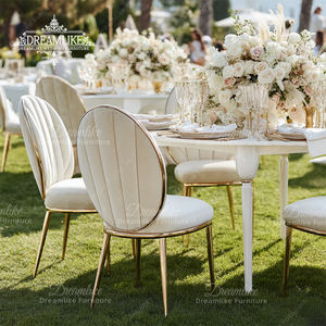 Chaises de loisirs en acier inoxydable pour hôtel, modernes, confortables, avec coussin en velours ou en cuir PU, fauteuil doré, chaise de restaurant - Product Image 2