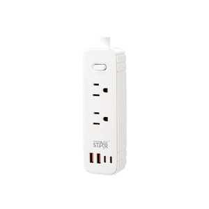 Winningstar Power Strip 2 Outlets 2 <b>Usb</b> C Ports Non Grounding Abs Safety Office Use - Product Image 2