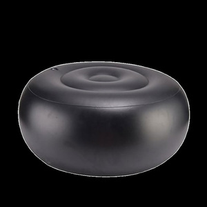 Inflatable Round Stool Black PVC Portable Garden Chair Foldable Inflatable Chair - Product Image 1