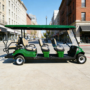 Carritos de Golf Eléctricos Populares, Conducción Cómoda con Tracción Eléctrica, Carrito de Golf Verde de Cuatro Filas en Venta - Product Image 3