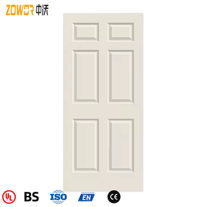 Puerta de Entrada Principal Americana de Madera Sólida Personalizada al por Mayor con Malla de Fibra de Vidrio y Protección Contra Incendios de 120 Minutos - Product Image 1