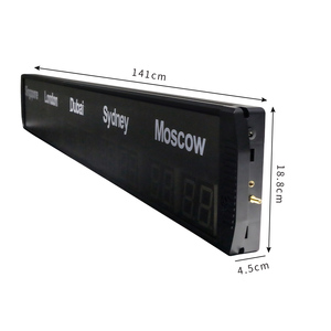 Support Customization Red Digit LED 5 <strong>Zone</strong> World <strong>Time</strong> Digital Wall <strong>Clock</strong> for Metro Subway Train Station Airport <strong>Time</strong> Display - Product Image 3