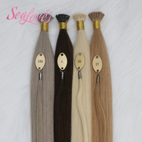 Extensions de cheveux naturels I-Tip, lisses, cuticules alignées, 100 % cheveux humains Remy, double épaisseur, extensions de cheveux I-Tip en gros