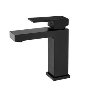 Grifo de Lavabo Cuadrado de Acero Inoxidable de un Solo Orificio, Estilo Contemporáneo, con Acabado Cepillado, Válvula de Cerámica, Función de Medición - Product Image 4