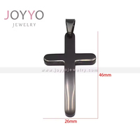 Collier Gothique en Acier Inoxydable Poli Miroir Noir Gunmetal Personnalisé Minimaliste Coupe Princesse Croix Biker Punk Vente en Gros
