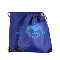 Sac à dos de sport noir avec propre logo personnalisé sac à dos en polyester de voyage étanche pour le rangement des cordes sac à cordon pour l'école et la salle de sport