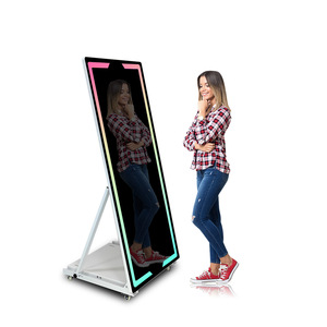 2024 Selfie Mirror Photo Booth DSLR <span class=keywords><strong>Led</strong></span> Frame Pantalla táctil portátil Magic Mirror PhotoBooth Machine con cámara e impresora - Product Image 4