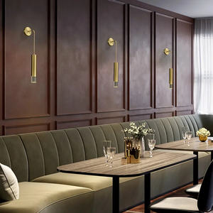 Zèle Éclairage Moderne En Laiton Applique Murale Longue Bande LED Usage Intérieur Nouveau Design Chevet Salon UL Certifié Marbre Acrylique - Product Image 4