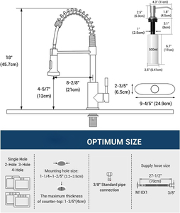 Thương mại duy nhất xử lý cao ARC thép không gỉ Vòi Nước Nhà Bếp bồn rửa chải Nickel kéo xà phòng Dispenser Vòi Nước Nhà Bếp - Product Image 2