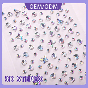 Pegatinas <span class=keywords><strong>de</strong></span> Gemas 3D <span class=keywords><strong>de</strong></span> Acrílico con Purpurina, en Forma <span class=keywords><strong>de</strong></span> Estrella y Corazón, Autoadhesivas, No Tóxicas, para Cuerpo y Rostro, para Niños, OEM ODM Personalizadas - Product Image 6