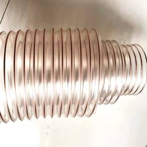 PU grand diamètre fil d'acier <span class=keywords><strong>copeaux</strong></span> de poussière de bois hautement Flexible compressible industrie <span class=keywords><strong>aspiration</strong></span> spirale <span class=keywords><strong>tuyau</strong></span> de conduit en plastique - Product Image 1