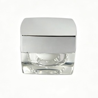 Pot carré en acrylique transparent de 10g avec couvercle argenté électroplaqué, vide, pour crème contour des yeux, emballage cosmétique personnalisé pour soins de la peau