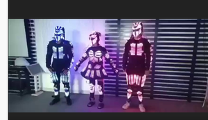 Traje de Robot de Fantasía Luminoso LED a Todo Color |   Disfraz de Pixel Helmet y Laser Light Walker para Espectáculos de Danza Escénica - Product Image 3