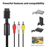 Inti tembaga berpelindung tiga kabel RCA AV 1.8M Premium dengan koneksi HDTV untuk konsol Game klasik