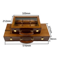 Boîte de rangement pour jetons de poker en bois massif, 5 plateaux, 500 pièces (100 jetons par plateau), 40 mm, doublure en velours vert, pour soirées de jeu à domicile, fournisseur en gros