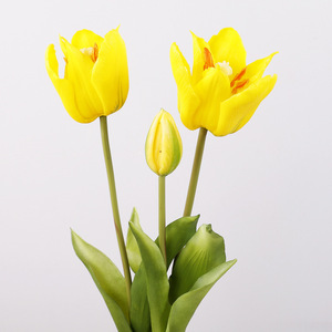 Bouquet de tulipes artificielles 47 cm en caoutchouc souple au toucher naturel, décoration de mariage, cadeau - Product Image 3