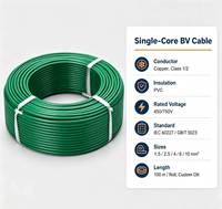 Câble BV BVR de haute qualité 1,5 mm 2,5 mm 4 mm 6 mm, isolé en PVC, cuivre pur, monoconducteur, fil de construction, rouleau de 100 m