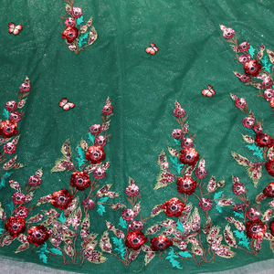 ชุดราตรีงาน Quinceanera ยาวลากพื้น ประดับด้วยลูกปัดคริสตัลสีเขียวเข้มเงางาม พร้อมงานปักลายธรรมชาติ รุ่น WC022 - Product Image 6