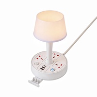 Enchufe de Lámpara Cuadrado Retro SUZHERM, Estándar Británico, 3 Posiciones, 2 USB-A, 1 Tipo-C, Carcasa Resistente al Fuego, Ecológico, 2m