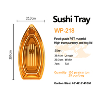 Conteneur alimentaire jetable professionnel pour la vente en gros de sushis, emballage alimentaire en plastique pour desserts