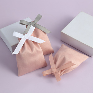 Suede Jewelry Bags <b>Drawstring</b> Velvet <b>Pouches</b> 8x10cm 15x20cm For Jewelry Storage Wedding Candy Gift Packaging - Product Image 2