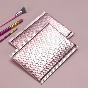Lot de 10 enveloppes à bulles en polyéthylène doré rose métallisé, rembourrées, aluminisées, pour envois <span class=keywords><strong>postaux</strong></span>, emballages cadeaux, expédition - Product Image 2