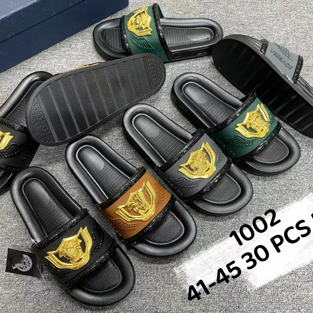 Unisex Oem Private Label Rutsch feste Pu Herren Hausschuhe Benutzer definierte Folien Logo Folie Designer Hausschuhe Für Herren Designer Sandalen QZAB