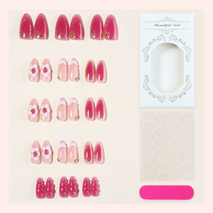 Uñas Postizas de Moda, Uñas Medianas Reutilizables Hechas a Mano, Uñas Postizas 3D al por Mayor - Product Image 2