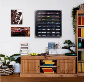 Vitrina <span class=keywords><strong>de</strong></span> Madera Personalizada para Hot Wheels, Soporte <span class=keywords><strong>de</strong></span> Pared para 80 Modelos <span class=keywords><strong>de</strong></span> Autos <span class=keywords><strong>de</strong></span> Juguete, Organizador <span class=keywords><strong>de</strong></span> Almacenamiento, Puerta <span class=keywords><strong>de</strong></span> Vidrio Acrílico con Protección UV - Product Image 2