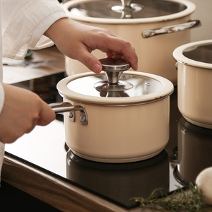 Olla de acero inoxidable de 50,72 oz con tapa de vidrio y borde de silicona compatible con estufa de inducción y gas, olla de sopa multiusos duradera - Product Image 2