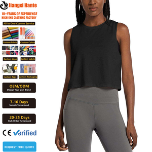 <span class=keywords><strong>Top</strong></span> Corto Estivo da Ragazza Senza Maniche con Stampa Serigrafica, Comodo e ad Asciugatura Rapida per Fitness, Allenamento, Sport e Corsa - Product Image 1