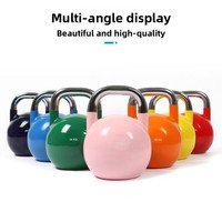 Kettlebell de compétition en acier massif, plaqué or givré, pour CrossFit, musculation et entraînement de force, équipement de gym, vente en gros