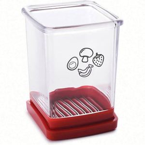 Fruit <b>Vegetable</b> Speed Slicer Stainless Steel Blade Push Plate Manual Cup Cutter Portable Banana Strawberry Slicing Tool Easy - Product Image 6