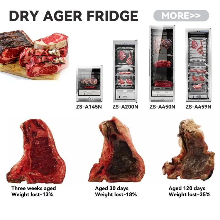 Refrigerador de carne envejecida, armario de secado de carne, soluciones de enfriamiento de marinación personalizadas, preparación de carne