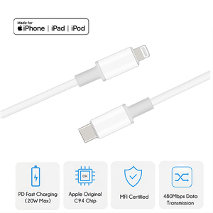 Nhà Máy bán hàng trực tiếp MFI chứng nhận C94 nhanh phí Cáp 8Pin để USB Loại C Cáp dữ liệu cho iPhone iPad <span class=keywords><strong>iPod</strong></span> - Product Image 2