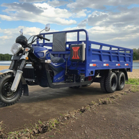 Promotion : Tricycle de fret ouvert 300CC 350CC à refroidissement par eau, 9 roues, double essieu arrière, benne hydraulique, moto tout-terrain robuste