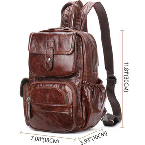 Borse in pelle Vintage di lusso all'ingrosso per le donne chiusura con cerniera a spalla zaini per la scuola e gli studenti per uso esterno - Product Image 3
