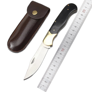 Chuyên Nghiệp Thép Không Gỉ Gấp Pocket Knife Handmade Ngoài Trời Tiện Ích Dao Gỗ Xử Lý Túi Da OEM Tùy Chỉnh DIY - Product Image 1