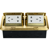 Prise de sol européenne double 2 trous britannique 10-20A IP11 entièrement en acier inoxydable Pop-Up 2 positions avec port USB