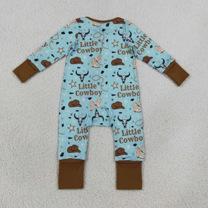 Mameluco Estampado de Vaquero para Bebés, Niños Pequeños, Sin Mangas, Cierre de Cremallera, Algodón Suave y Transpirable, para Verano - Product Image 3
