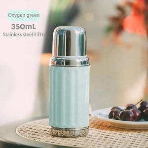 Vente en gros, flacon isotherme à double paroi en acier inoxydable avec tasse isotherme à sangle - Product Image 3