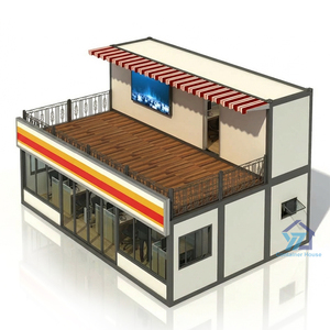 <span class=keywords><strong>Kiosque</strong></span> commercial modulaire à structure en acier de type conteneur à deux étages avec terrasse pour station-service, magasin de détail et magasin de proximité - Product Image 6