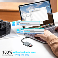 Adaptateur OTG 2 en 1 multi-ports USB type C TF4.0 SD4.0 Lecteur de carte mémoire pour Samsung Huawei Android Téléphone mobile Ordinateur portable