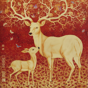 Décoration Murale Artisanale Premium : Tableau Élégant en Laiton et Bois, Motif Cerf et Fleurs, Idéal Cadeau d'Adieu, Art Moderne pour un Voyage Favorable - Product Image 5