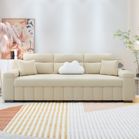 P3 # Canapé-lit multifonctionnel moderne 0618, 3 places, extensible, pliable, inclinable, fonction de couchage, dossier capitonné, cadre en métal