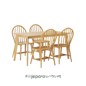 Ensemble de salle à manger Nala, ensemble de salle à manger en teck massif mettant en valeur la durabilité, la beauté naturelle et une ambiance de salle à manger classique - Product Image 2