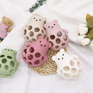 Mordedor de Silicona para Bebés con Forma de Oso, de Grado Alimenticio, Reutilizable, para Masticar a Mano, Juguete para la Dentición - Product Image 1