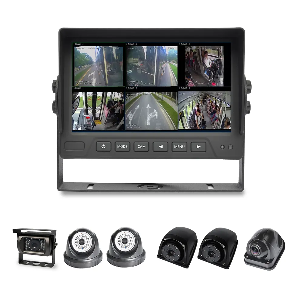 PJAUTO Car Reversing Aid System 12 24V 7 inch LCD Screen Monitor Kit Truck Park Security Night Vision Reverse Rear View Back UP Camera