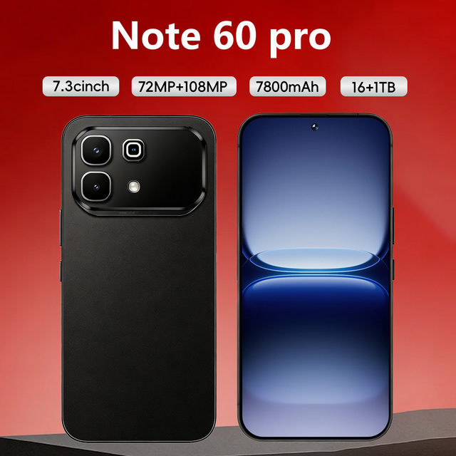 2026 Note 60 Pro 5G Mobile Phone 16GB 1TB Unlocked 7.3 Inch Screen 108MP Camera Factory Direct Gaming Smartphone